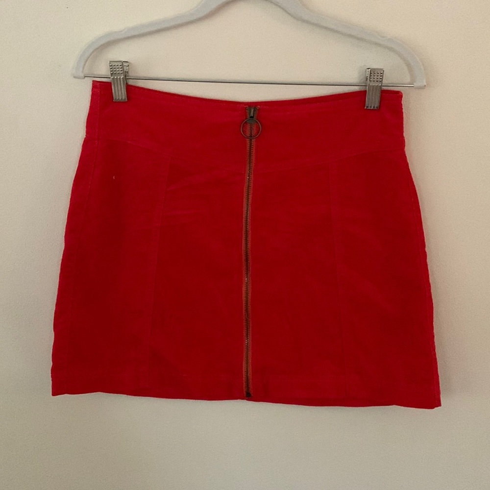 F21 Corduroy Zipper front Skirt